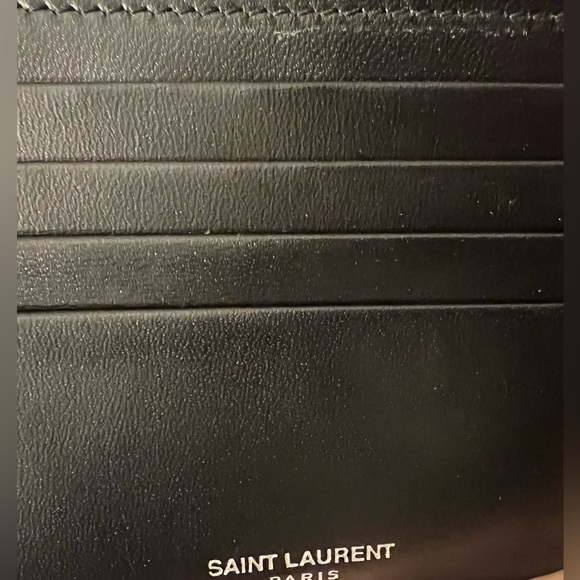 YSL black leather mens wallet! Comes with box, tags, & paperwork in photos! - Picture 7 of 15